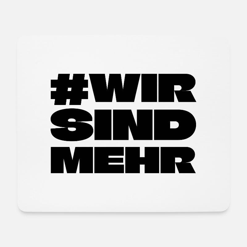 Wir sind mehr #wirsindmehr - gegen rechts, afd - Mousepad (Querformat) - Weiß