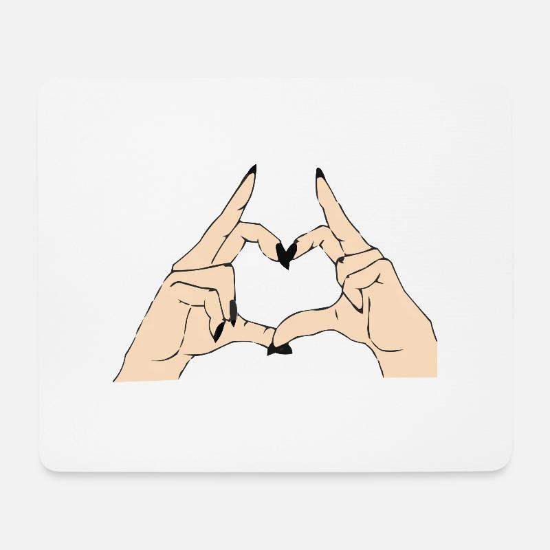 Love Heart - Mousepad (Querformat) - Weiß