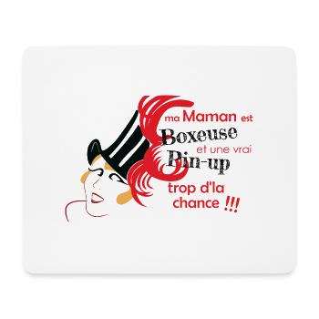 maman pinup boxeuse - Tapis de souris (format paysage) - blanc - Devant