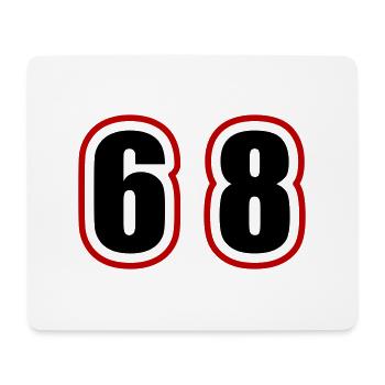 68 Zahl College - Mousepad (Querformat) - Weiß - Vorne