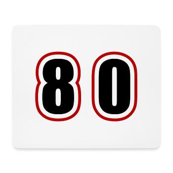 80 Zahl College - Mousepad (Querformat) - Weiß - Vorne