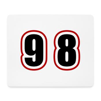 98 Zahl College - Mousepad (Querformat) - Weiß - Vorne