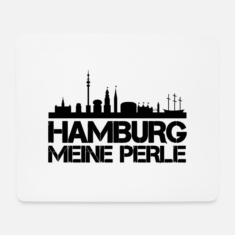 Hamburg City - Mousepad (Querformat) - Weiß