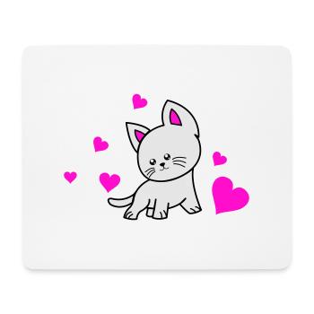 cat love 02 - Mousepad (Querformat) - Weiß - Vorne