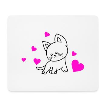 cat love 01 - Mousepad (Querformat) - Weiß - Vorne
