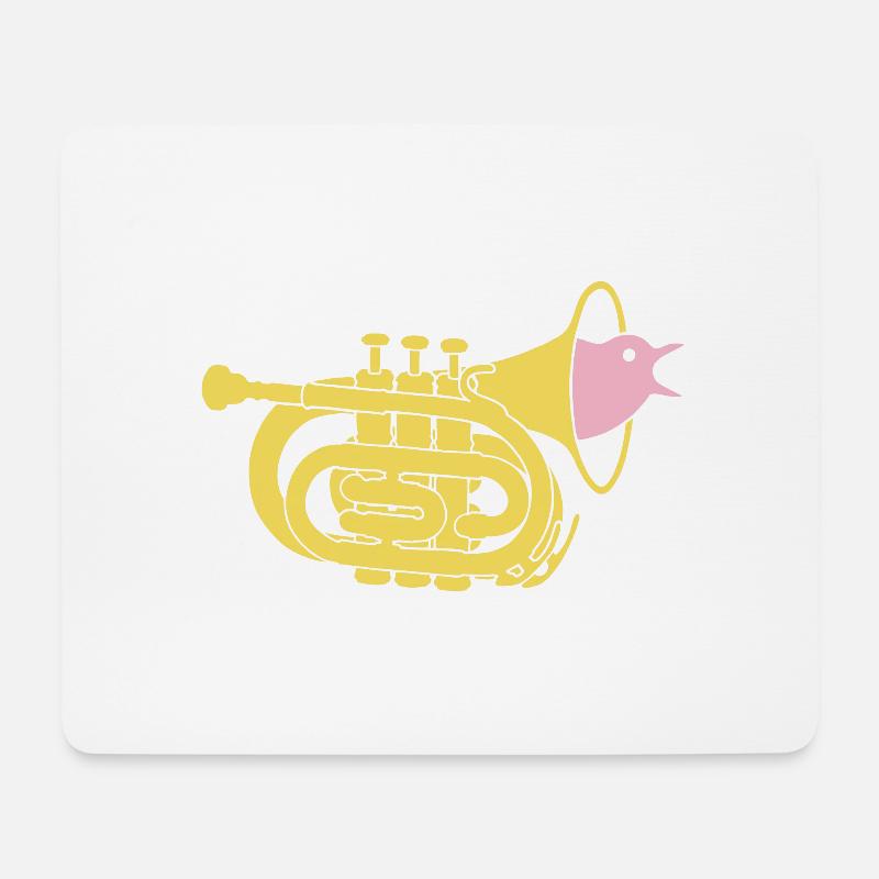 Trompetenvogel - Mousepad (Querformat) - Weiß