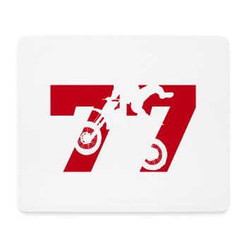 Moto 77 biker - Mouse Pad (horizontal) - white - Front