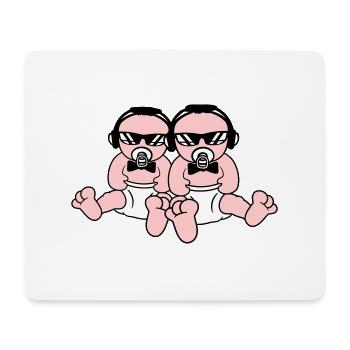 Babys Coole 2 DJ Süße Kleinkinder Team Brüder Crew - Mousepad (Querformat) - Weiß - Vorne