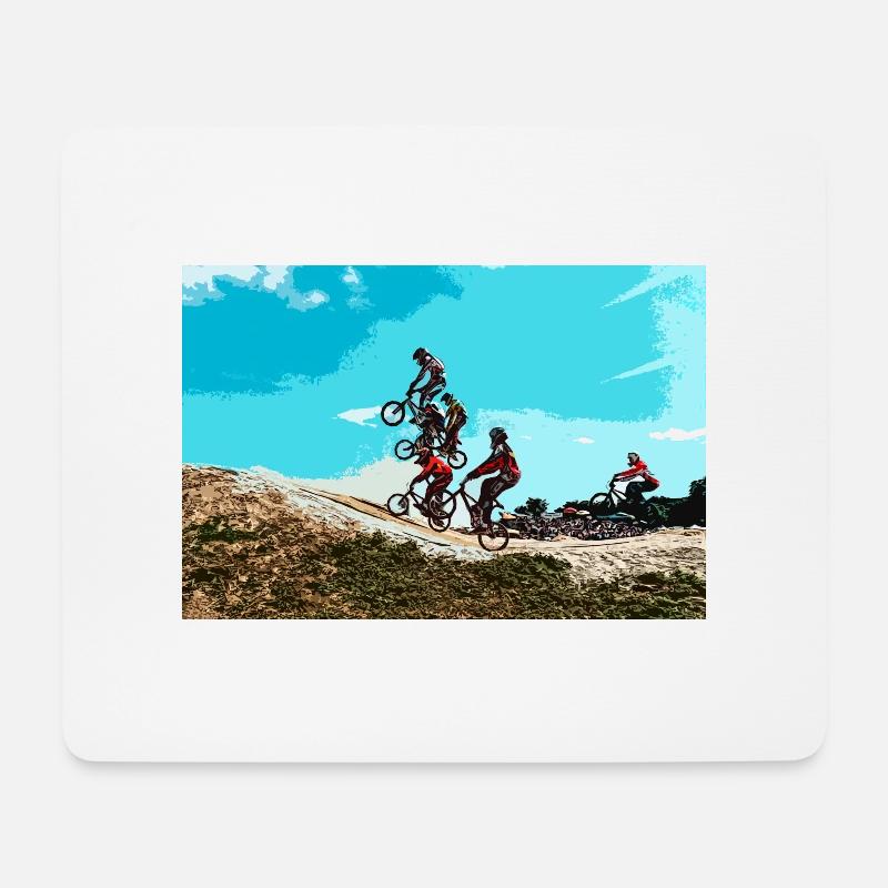 BMX (BMK) - Mousepad (Querformat) - Weiß