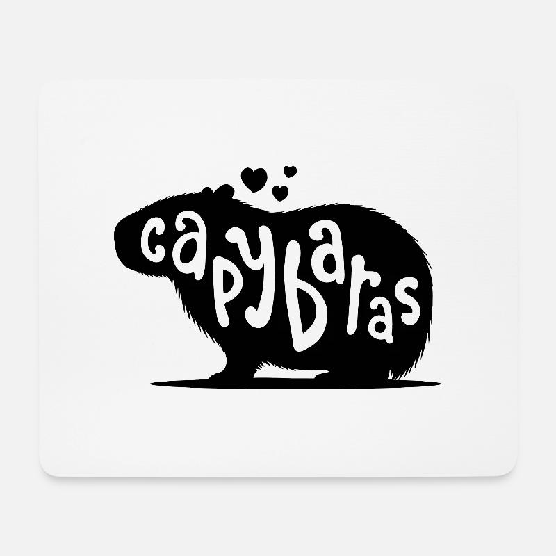 I love capybaras - Mouse Pad (horizontal) - white
