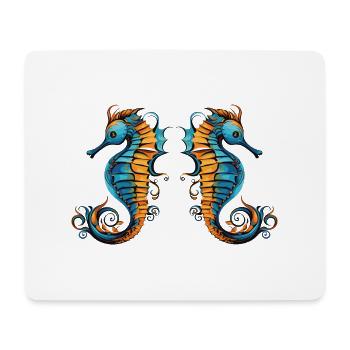 Hippocampe 2 - Tapis de souris (format paysage) - blanc - Devant