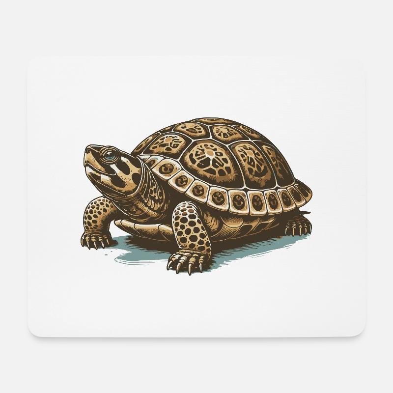 Schildkröte - Mousepad (Querformat) - Weiß