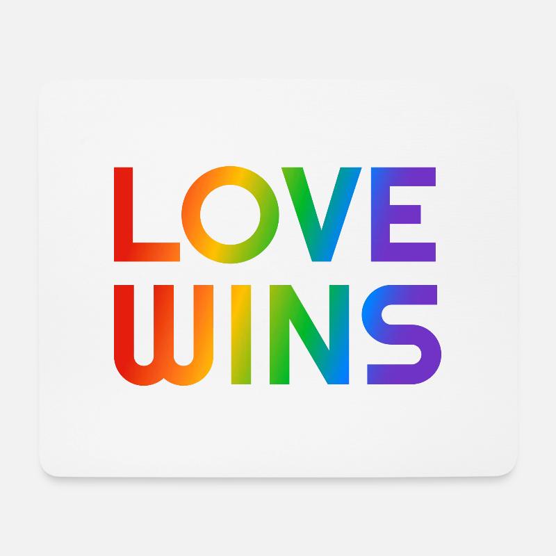 Liebe gewinnt Regenbogen LGBTQ schwul - Mousepad (Querformat) - Weiß