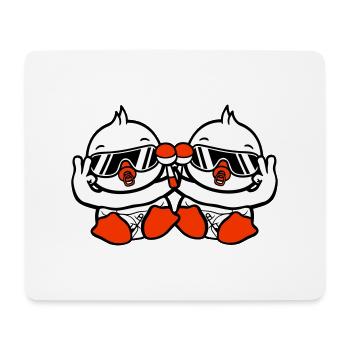 2 Birds Baby Child Rattle Diaper Sunglasses Peace - Mouse Pad (horizontal) - white - Front