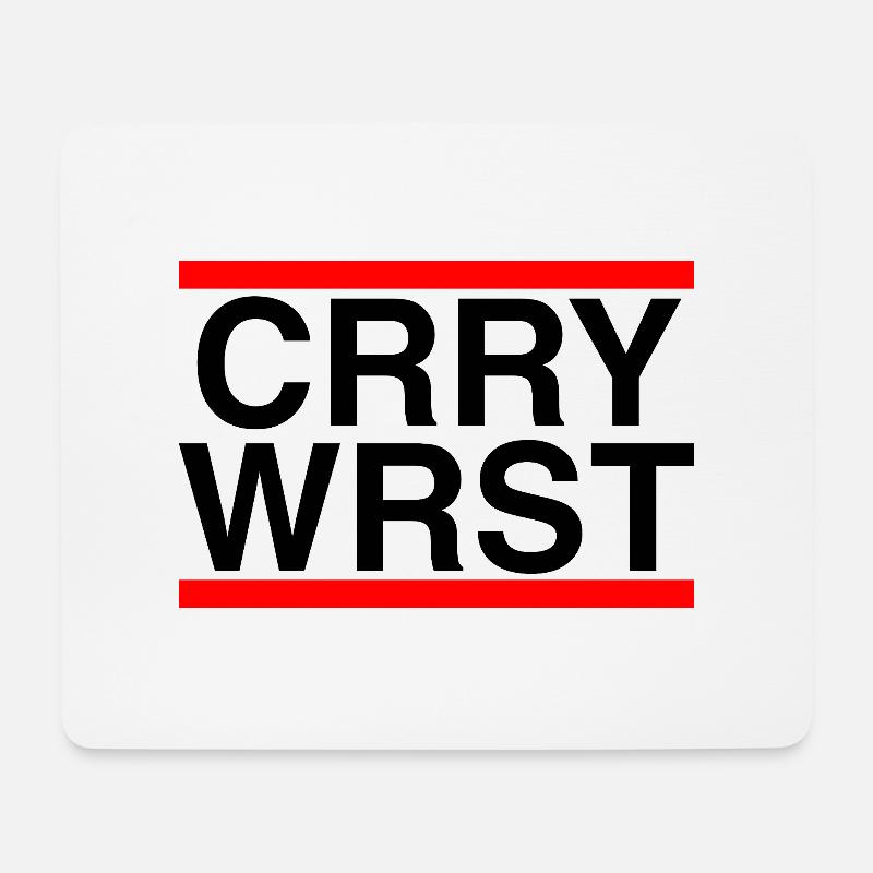 Currywurst in Rot und Schwarz - Mousepad (Querformat) - Weiß