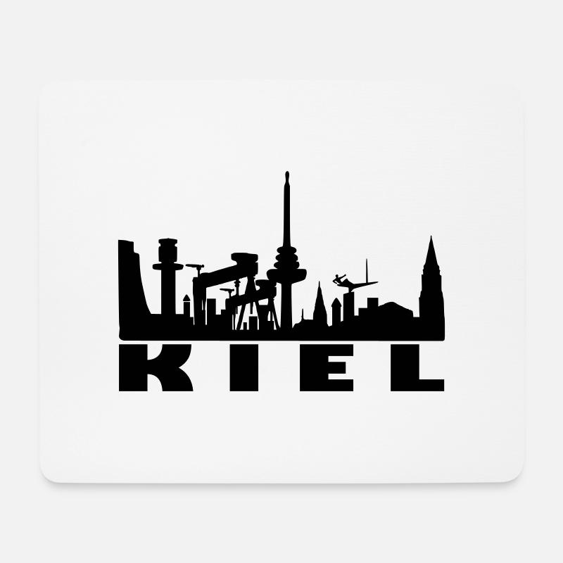 skyline kiel - Mousepad (Querformat) - Weiß