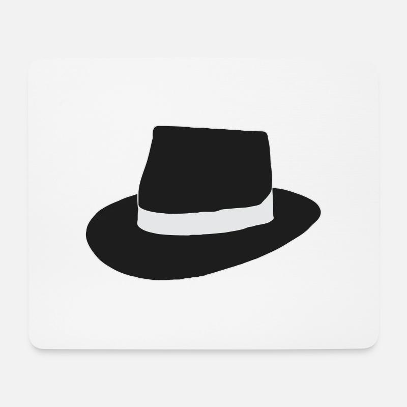 black hat - Mouse Pad (horizontal) - white
