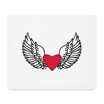 Heart and Wings - Mouse Pad (horizontal) - white - Front