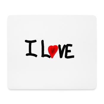 i love - Tapis de souris (format paysage) - blanc - Devant