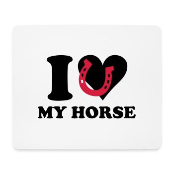 I love my horse - Ich liebe mein Pferd - Mousepad (Querformat) - Weiß - Vorne