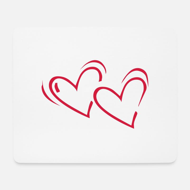 Herz, Herzen, Herzchen - Mousepad (Querformat) - Weiß