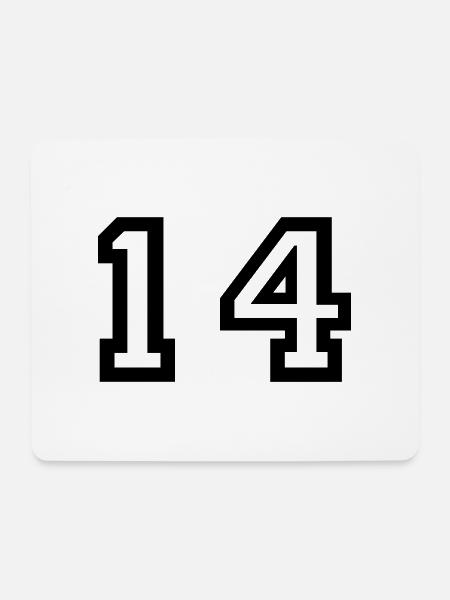Nummer - 14 - vierzehn - Mousepad (Querformat) - Weiß