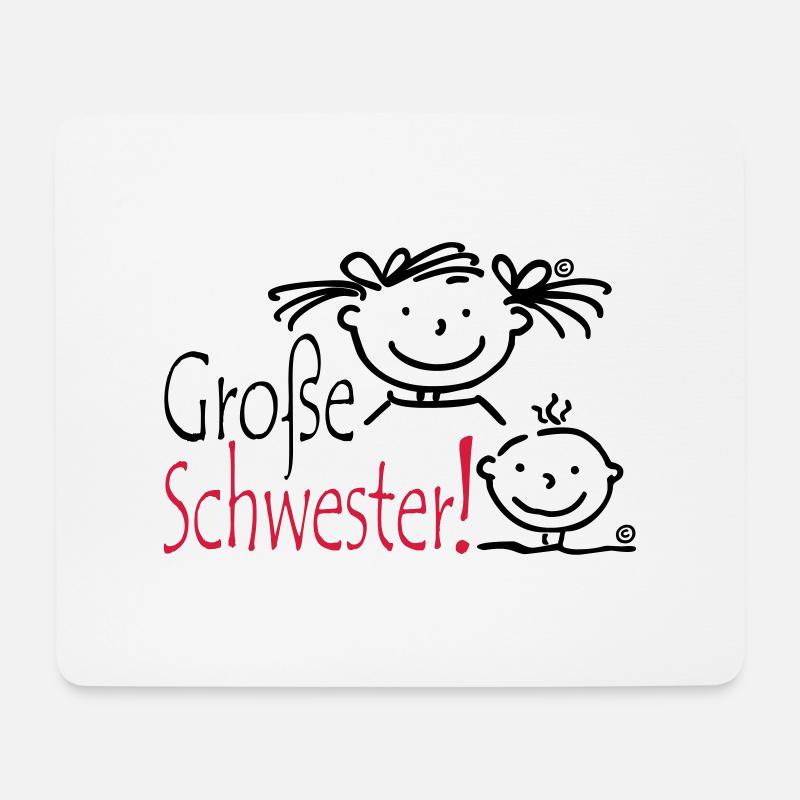Grosse Schwester - Mousepad (Querformat) - Weiß