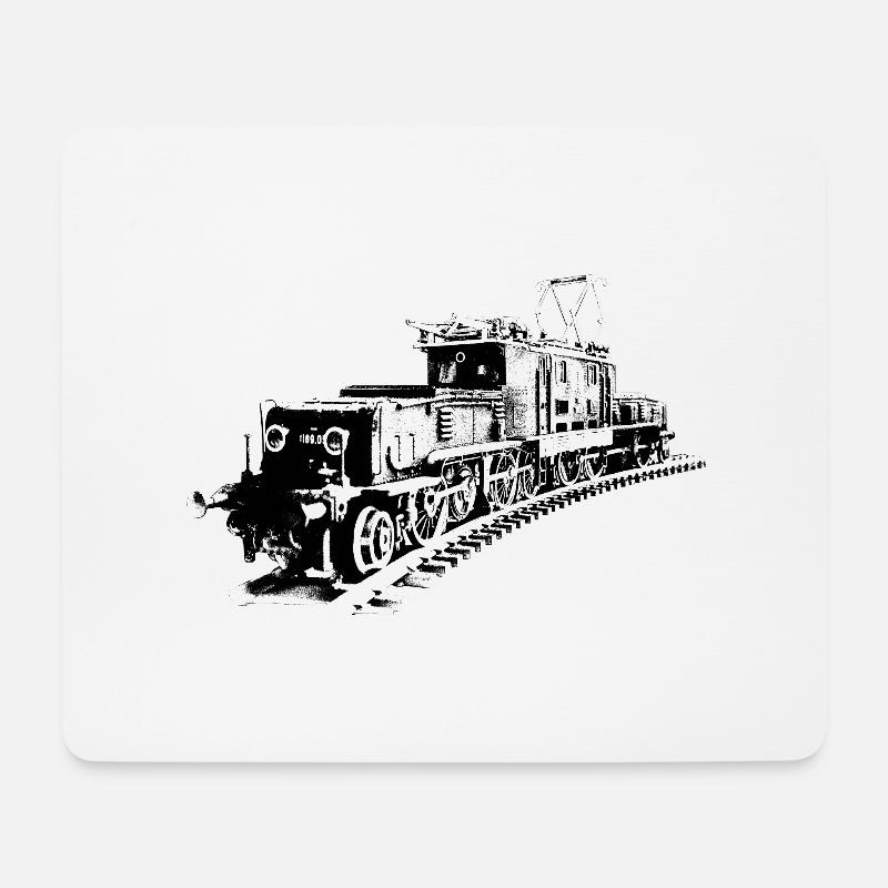 Lokomotive "Krokodil" - Mousepad (Querformat) - Weiß