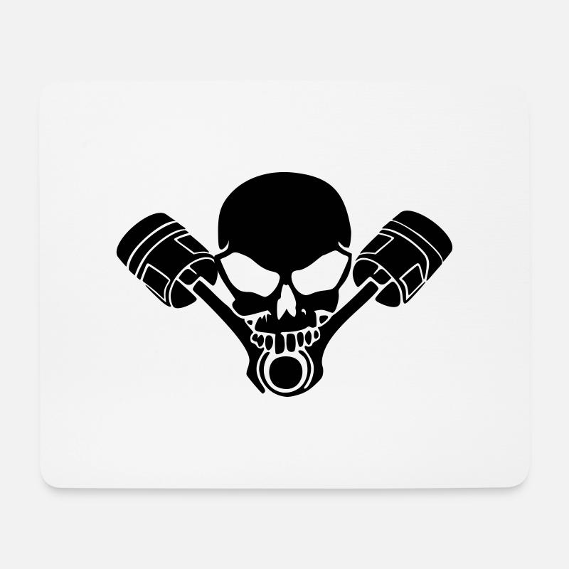 Motocrosshead - Mousepad (Querformat) - Weiß