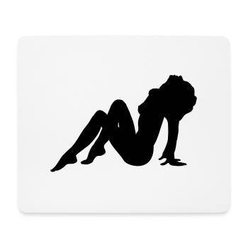 Naked Girl Silhouette - Mouse Pad (horizontal) - white - Front