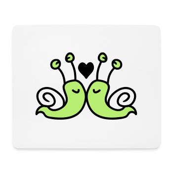 amour escargots - Tapis de souris (format paysage) - blanc - Devant