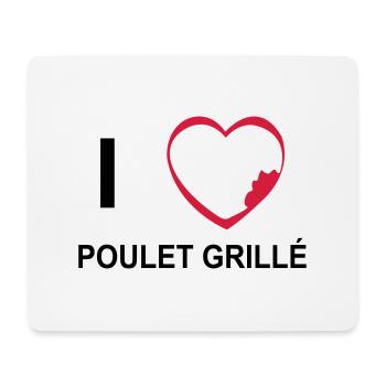 i love POULET GRILLE - Tapis de souris (format paysage) - blanc - Devant