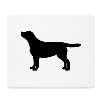 Labrador Silhouette - Mousepad (Querformat) - Weiß - Vorne