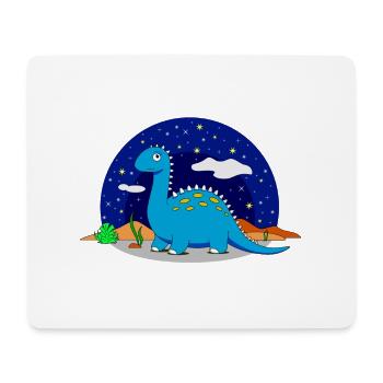 Dinosaur Brontosaurus Star Night Dream - Mouse Pad (horizontal) - white - Front