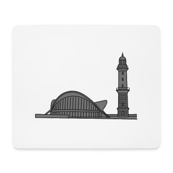 Leuchtturm Warnemünde 2 - Mousepad (Querformat) - Weiß - Vorne
