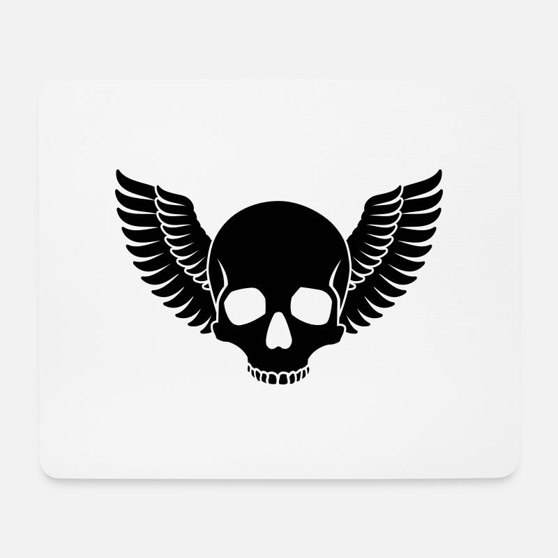 Skull Wings - Mouse Pad (horizontal) - white