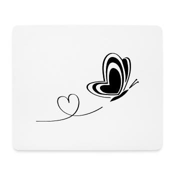 butterfly love insect heart wings - Mouse Pad (horizontal) - white - Front