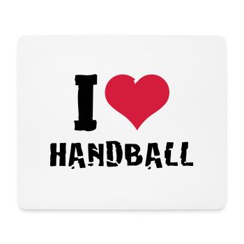 I love Handball Herz 3 - Mousepad (Querformat) - Weiß - Vorne