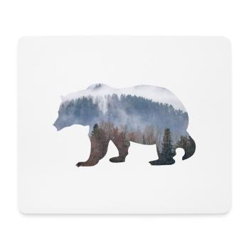 Bär mit Wald - Mousepad (Querformat) - Weiß - Vorne