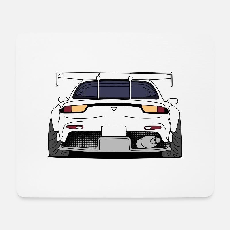 rx7rear white - Mousepad (Querformat) - Weiß