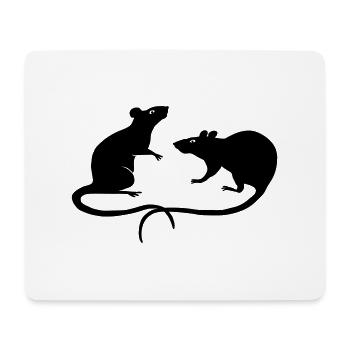 Ratten Duo Ratte Maus Nager Nagetier Rattus Maus - Mousepad (Querformat) - Weiß - Vorne