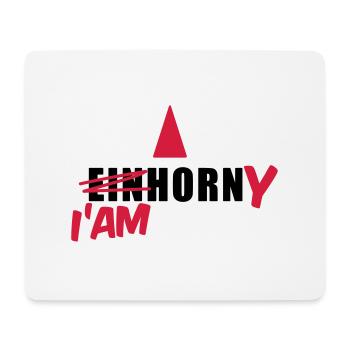 Einhorn T-Shirt - I'am Horny - Mallorca T-Shirts - Mousepad (Querformat) - Weiß - Vorne