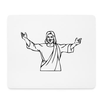 Jesus - Mousepad (Querformat) - Weiß - Vorne