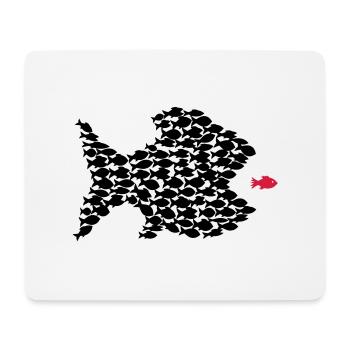 fish, fish swarm angler fishing democracy - Mouse Pad (horizontal) - white - Front