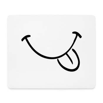 mund zunge - Mousepad (Querformat) - Weiß - Vorne