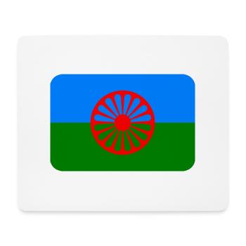 ROMANI FLAG round corner 400 dpi - Mouse Pad (horizontal) - white - Front