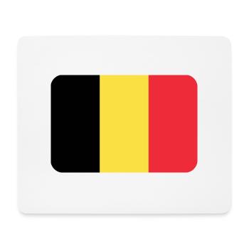 BELGIUM FLAG round corner 400 dpi - Mouse Pad (horizontal) - white - Front