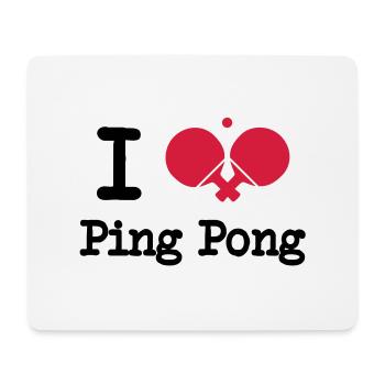 I love ping pong - Mousepad (Querformat) - Weiß - Vorne