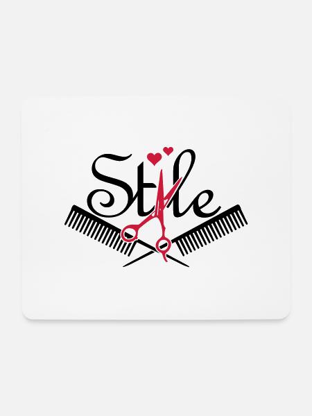 Style vom Frisör / hair style (2c) - Mousepad (Querformat) - Weiß