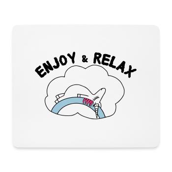Unicorn Licorne Enjoy & Relax - Tapis de souris (format paysage) - blanc - Devant